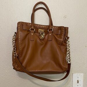 Michael Kors Tan Tote with Gold Chain